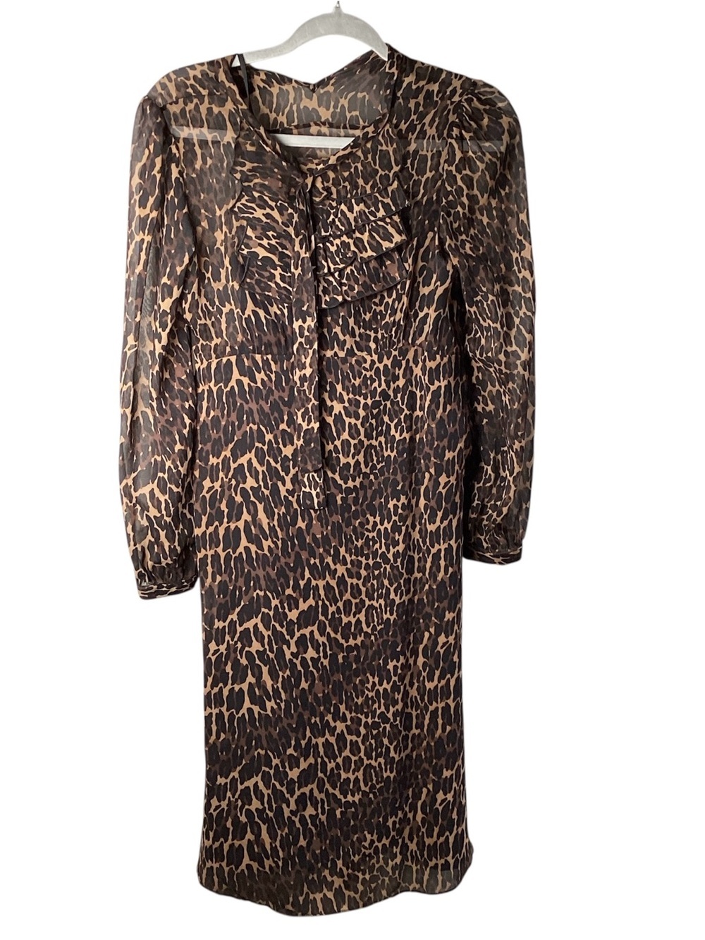 Betsey Johnson Leopard-Print Midi Dress in Brown and Black